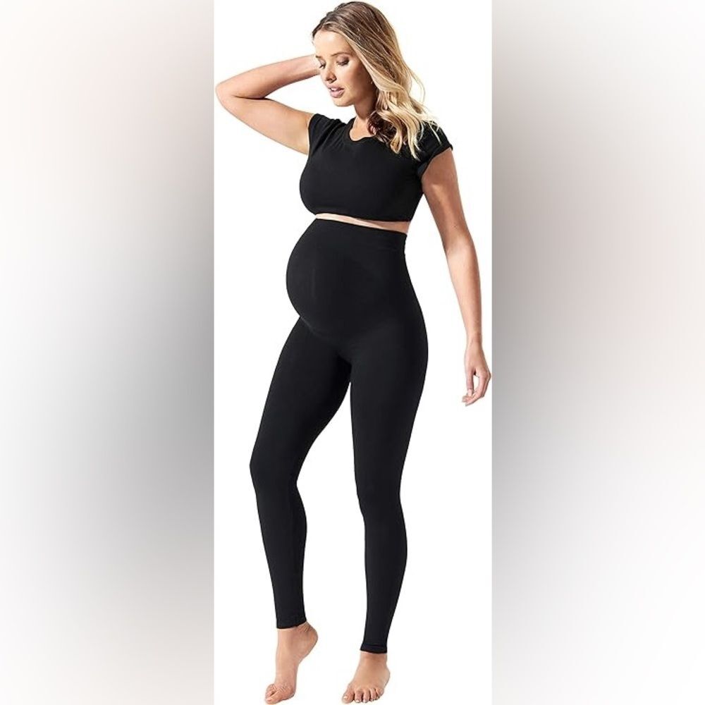 BLANQI Over the Belly Lift and Support Seamless Maternity Leggings BLACK XL